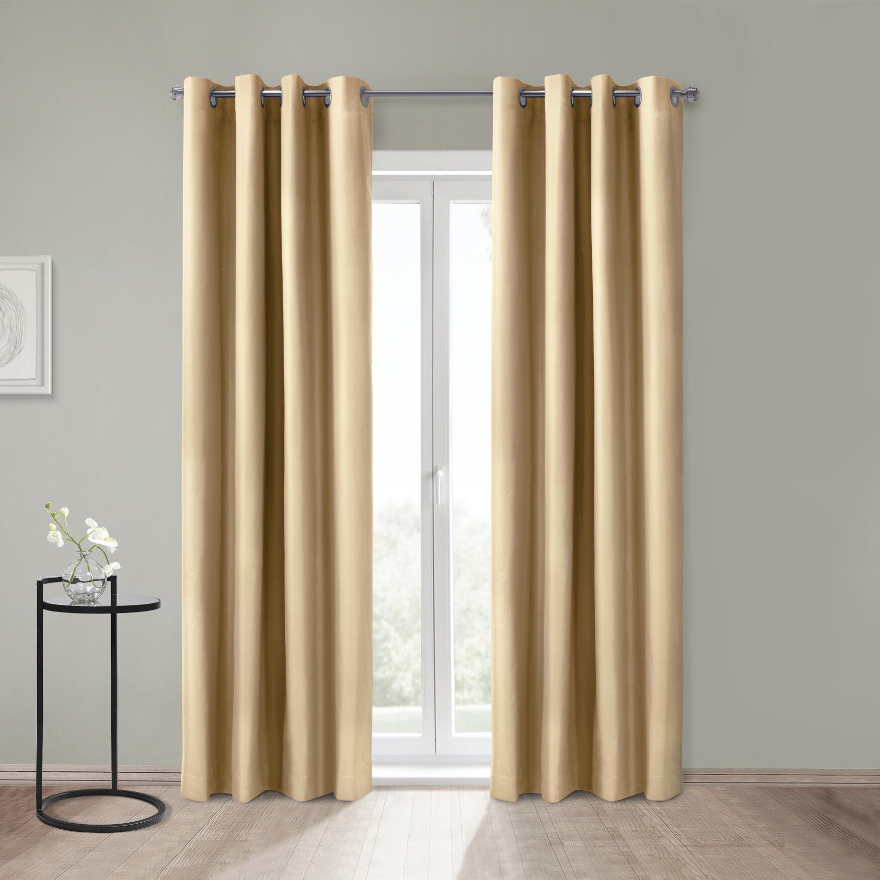 Alpine Blackout Grommet Curtain Panel, SAND, hi-res image number 0