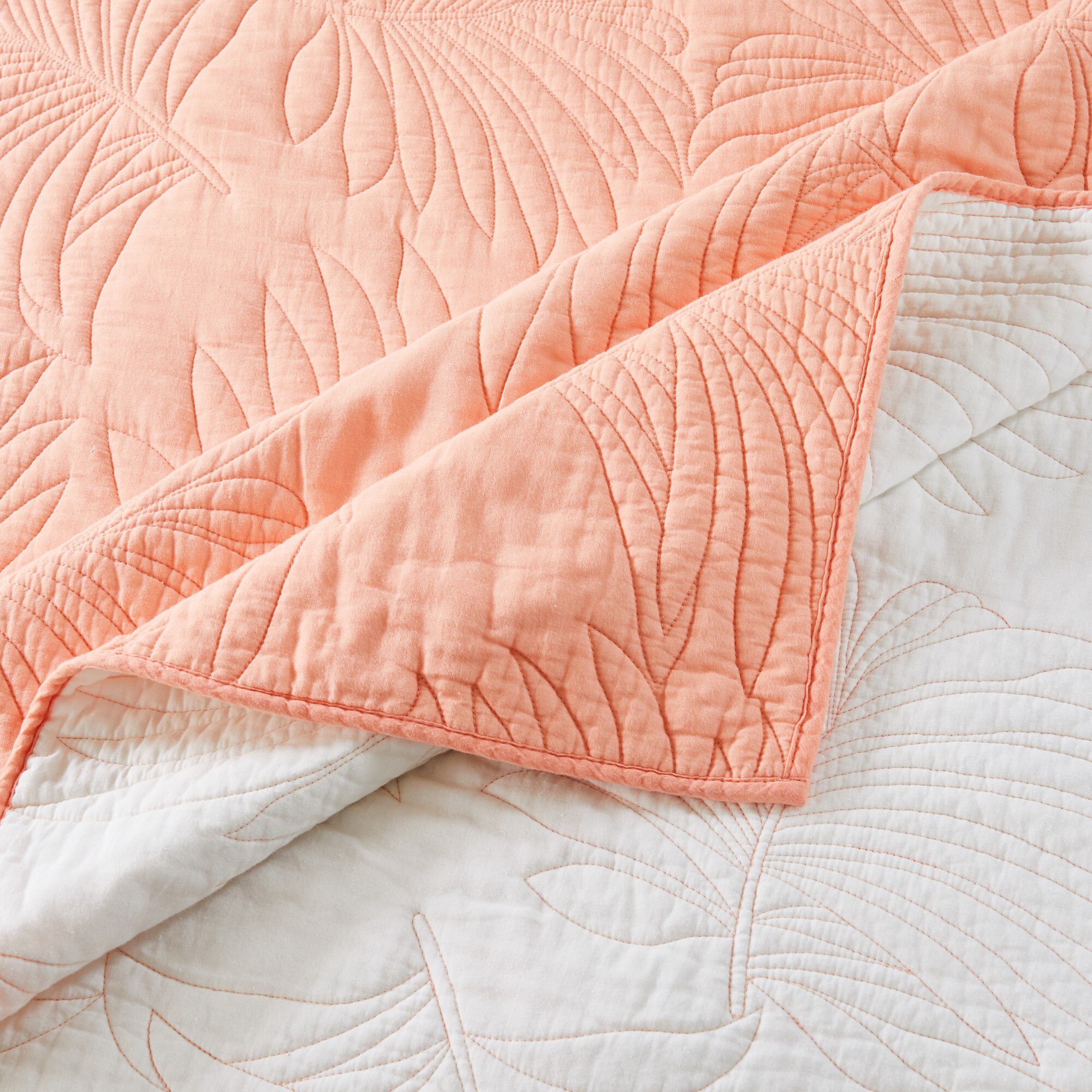 Palm Coast Quilted Throw Blanket, CORAL, alternate image number 4