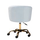 Ravenna Contemporary Glam And Luxe Aqua Velvet Fabric And Gold Metal Swivel Office Chair, , alternate image number null