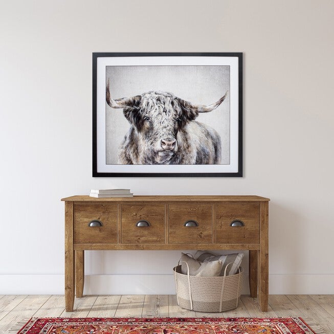 Grand Kyloe Bull Framed Wall Décor, , on-hover image number 1