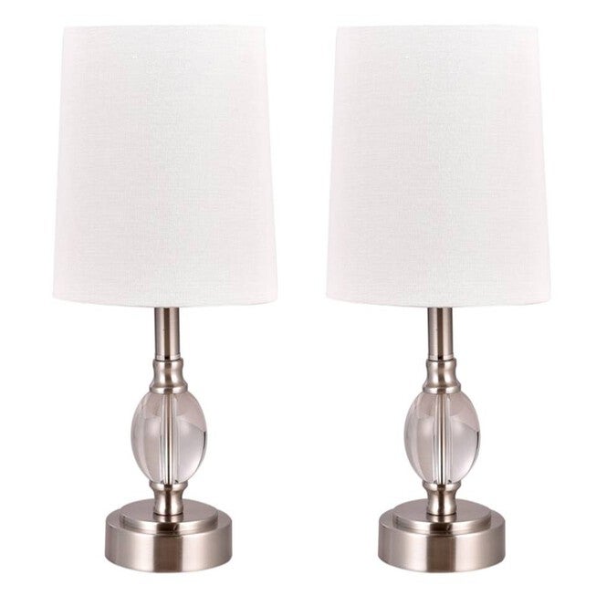 Brushed Steel Metal 15 inches Table Lamp, Set 2, , on-hover image number null