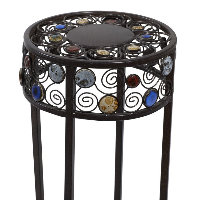 Set Of 3 Black Metal Traditional Plantstand, , alternate image number null