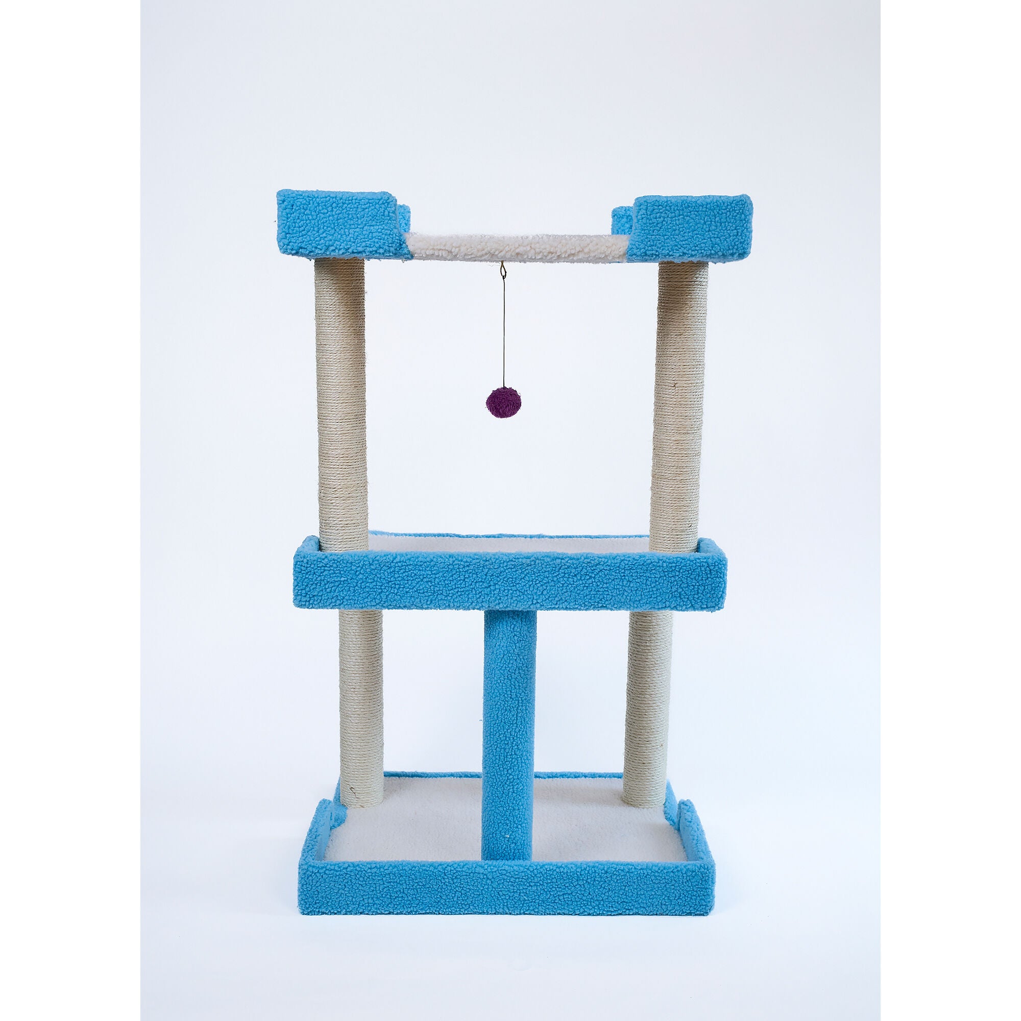 Armarkat Cat Tree for Large Cats: 41 inches Real Wood Tower with Scratching Posts And Perches, SKY BLUE, on-hover image number 1