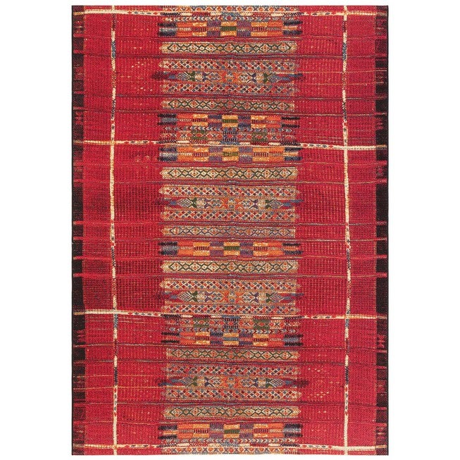 Liora Manne Marina Tribal Stripe Indoor/Outdoor Rug, RED, hi-res image number null