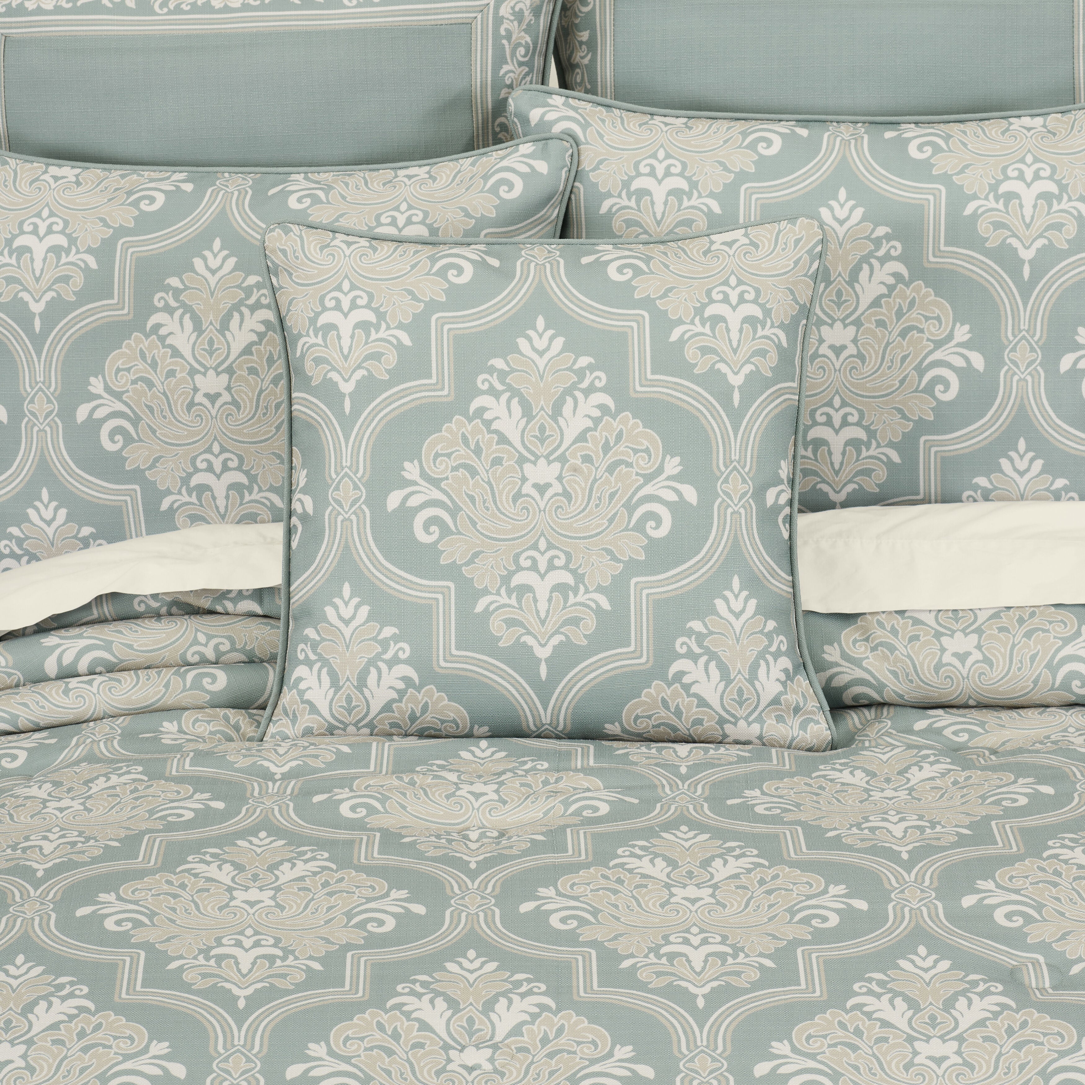 TRANQUILITY 20 inches SQUARE DECORATIVE THROW PILLOW, AQUA, alternate image number 2