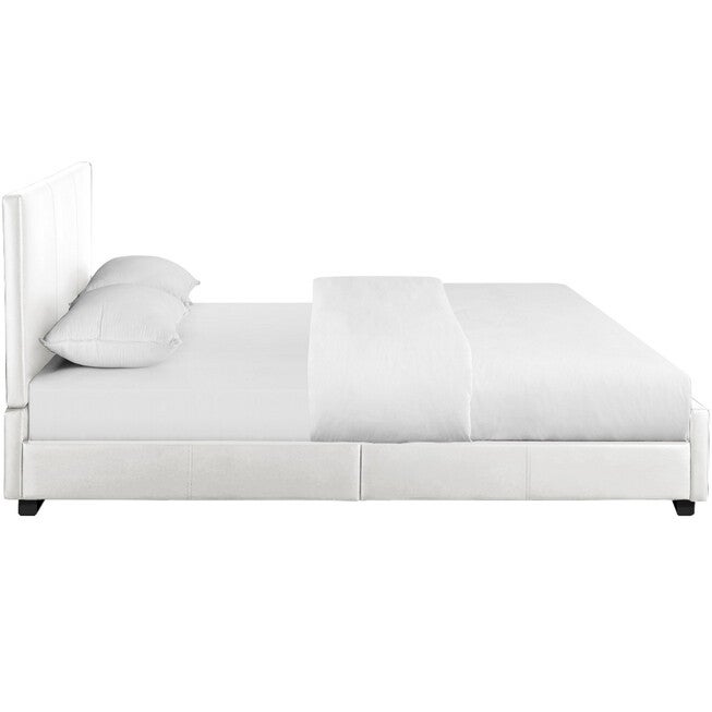 Hindes Upholstered Platform Bed, Beige, King, WHITE, alternate image number 2
