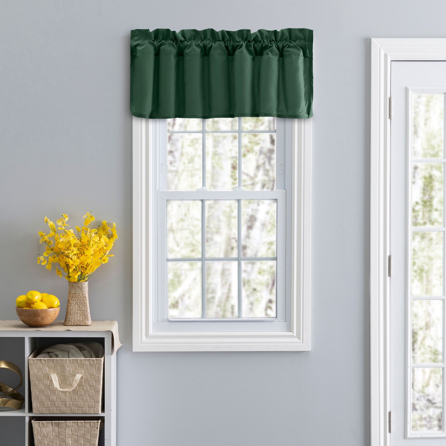Stacey Curtain Color Lined Swag Set Filler Valance, HARVEST, hi-res image number 0
