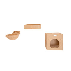 Real Wood Wall Series: Cat Tree With Condo, Perch And Soft Perch