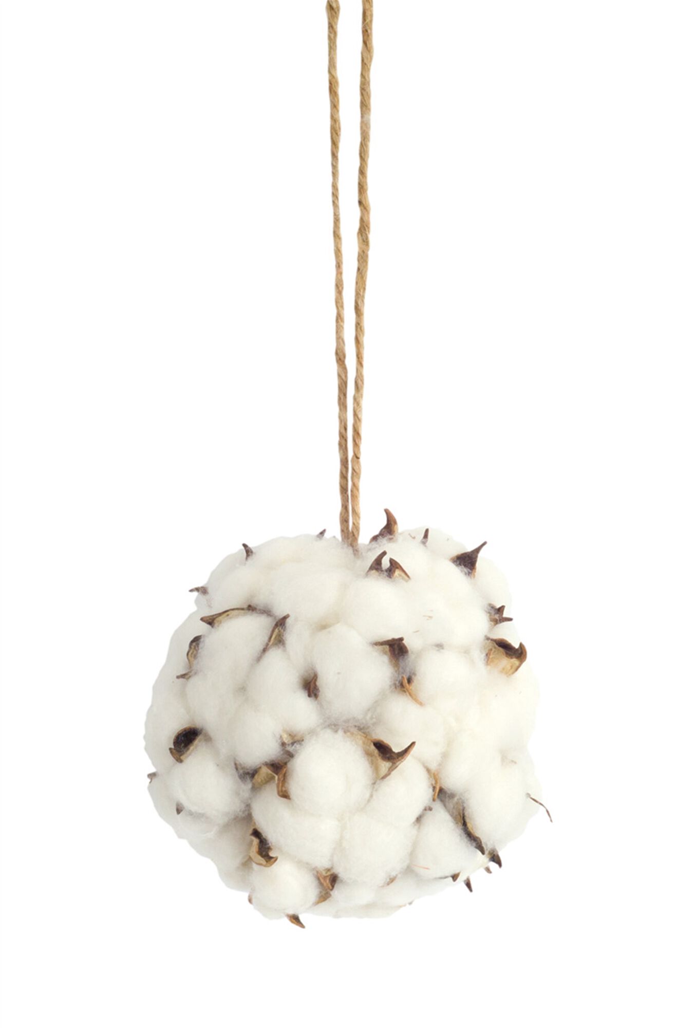 Cotton Orb (Set of 12) 4.5 inchesD Foam/Polyester, WHITE/BROWN, alternate image number 1