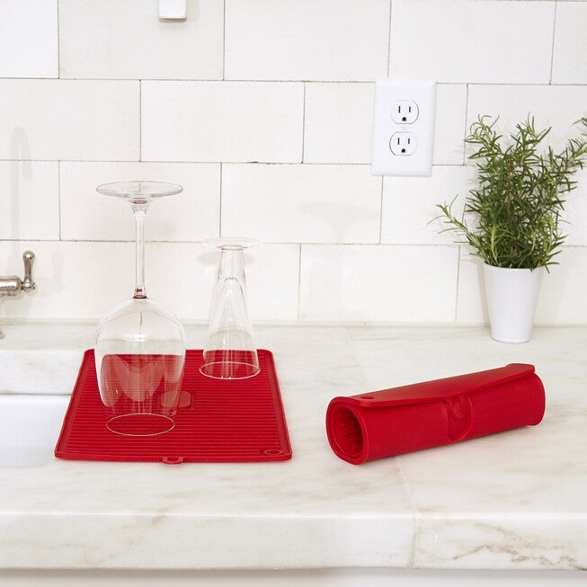 Silicone Drying Mat/Trivet, RED, hi-res image number 0