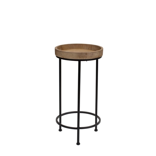 Accent Table (Set of 3) 10.5 inchesD x 20.75 inchesH, 12.25 inchesD x 25.25 inchesH, 14.25 inchesD x 28.75 inchesH Iron/Wood, BROWN/BLACK, alternate image number 3