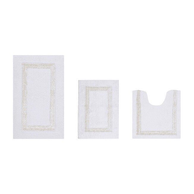 Hotel Collection 100% Cotton 3 Piece (17 inches X 24 inches | 20 inches X 20 inches | 21 inches X 34 inches) Bath Rug Set, WHITE IVORY, hi-res image number 0