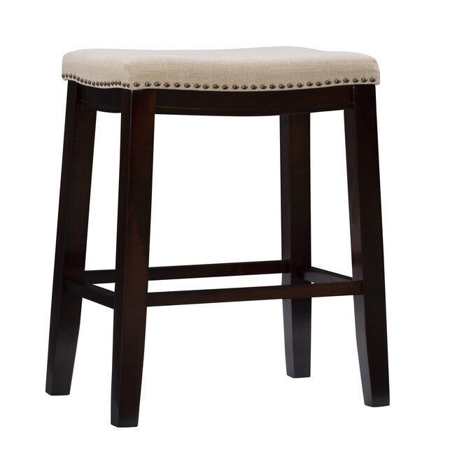 Claridge Linen Upholstered Seat Bar Stool, , on-hover image number null