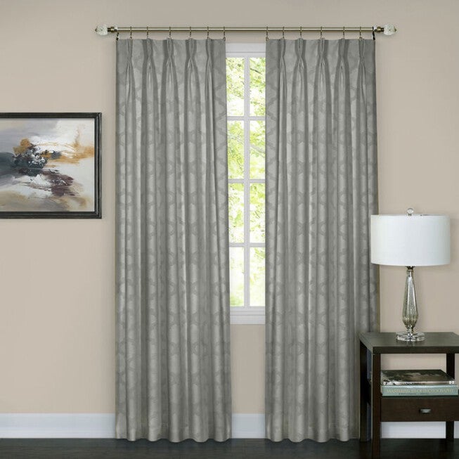 Windsor Pinch Pleat Window Curtain Panel, SILVER ACID, hi-res image number 0