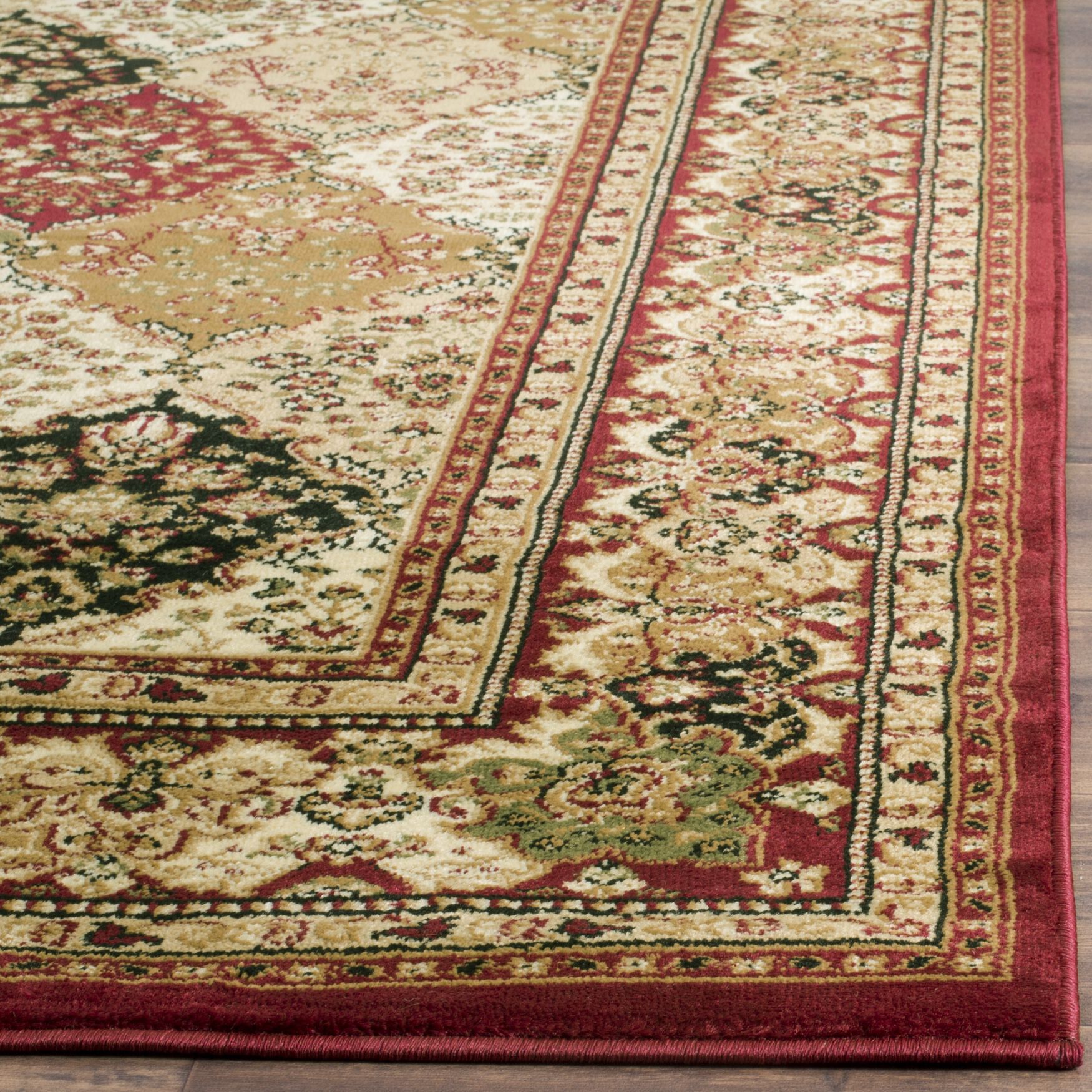 Lyndhurst 221 Multi / Red 5'-3 inches X 5'-3 inches Round Round Rug, , alternate image number 2