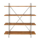 Dark Brown Wood Industrial Shelving Unit, 67 " x 43 " x 16 ", BEIGE, hi-res image number null