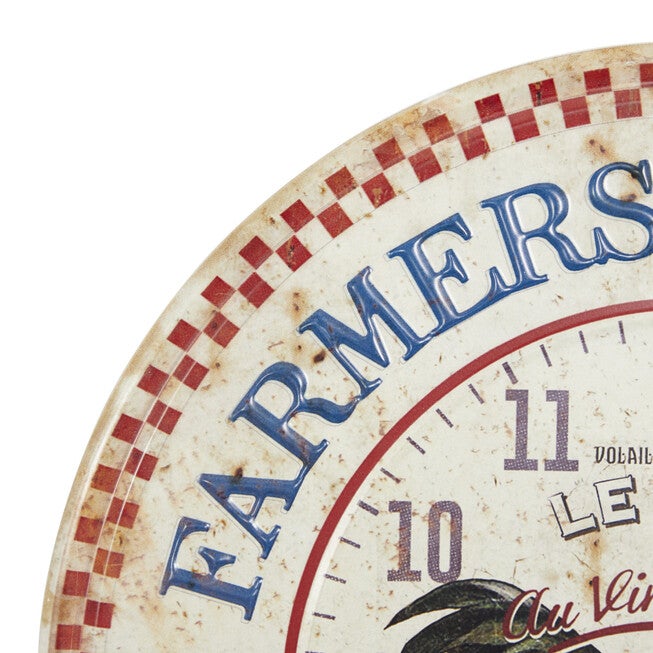 Set Of 2 Black Metal Farmhouse Wall Clock, , alternate image number null