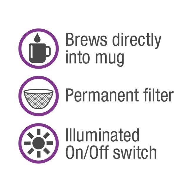 Space Saving 1 Cup Coffee Maker - Black, , alternate image number null
