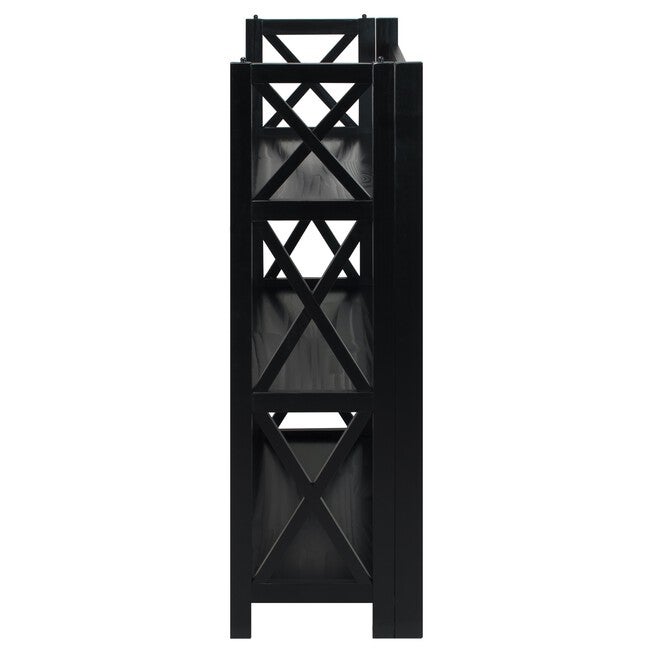 Montego 3-Shelf Folding Bookcase -Black, , on-hover image number 1