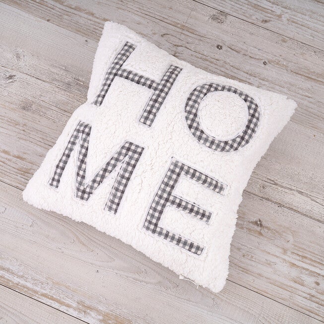 Brenner Plaid Home Sentiment Square Pillow, , alternate image number 5