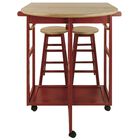 Breakfast Cart with Drop-Leaf Table-Red, , alternate image number null