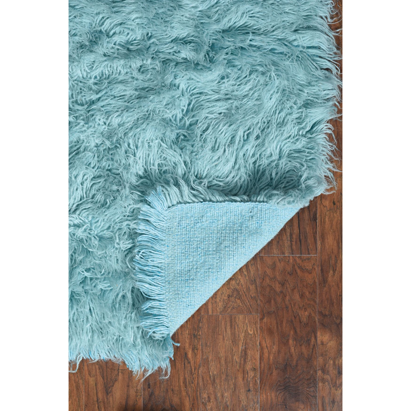 Flokati Pastel Blue Rug, , on-hover image number 1