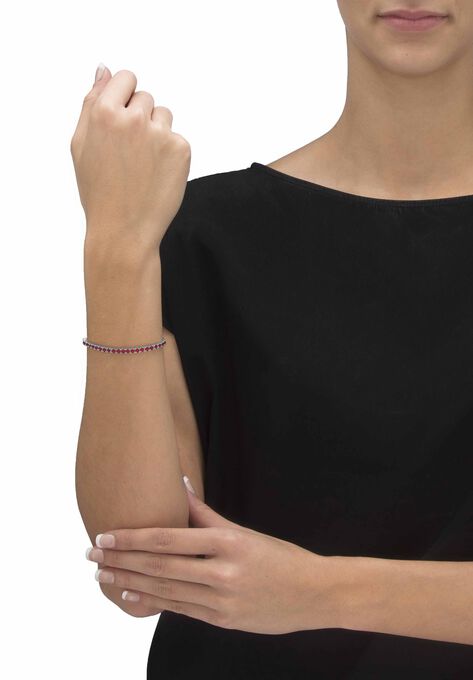 Silver Tone Bolo Bracelet (4mm), Simulated Birthstone 9.25" Adjustable, , alternate image number null