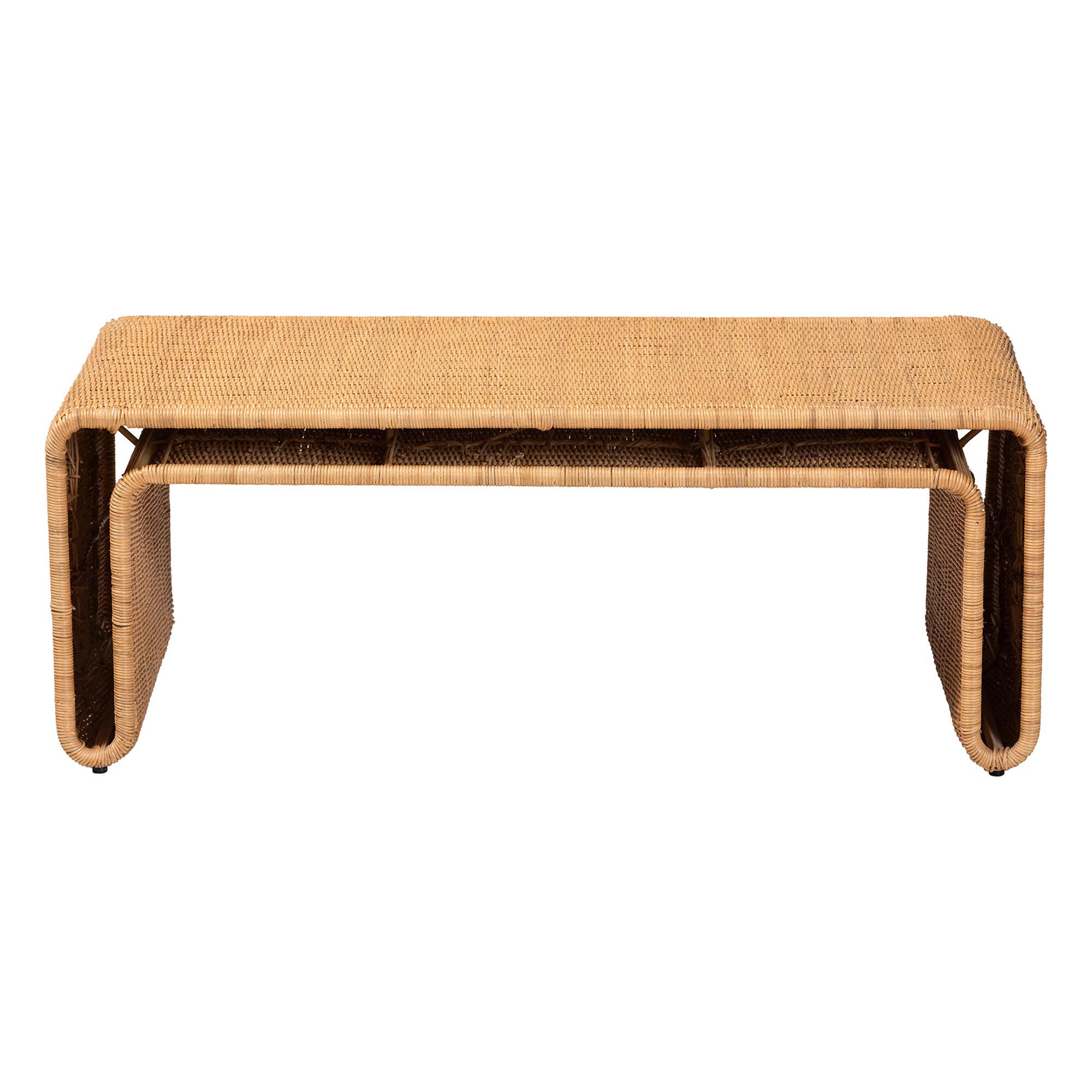 Nevada Bohemian Light Honey Rattan Coffee Table, HONEY, alternate image number 2