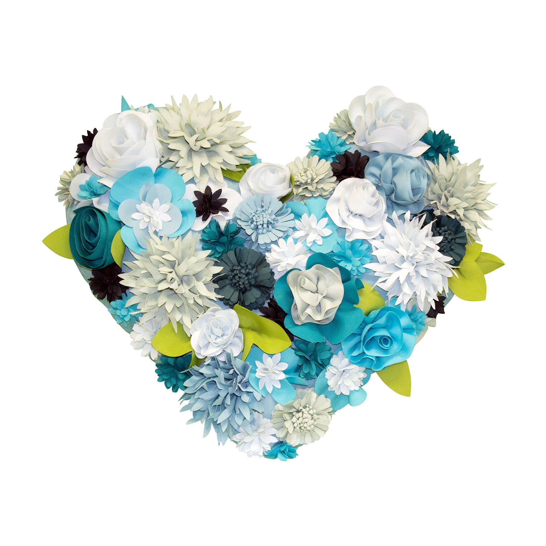 Indoor & Outdoor Floral Heart Shaped Dimensional Decorative Pillow, MULTI, hi-res image number 0