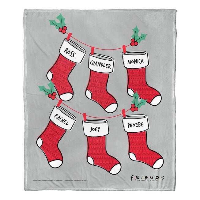 Wb Friends Friends Stockings Silk Touch Throw Blanket, , on-hover image number 1