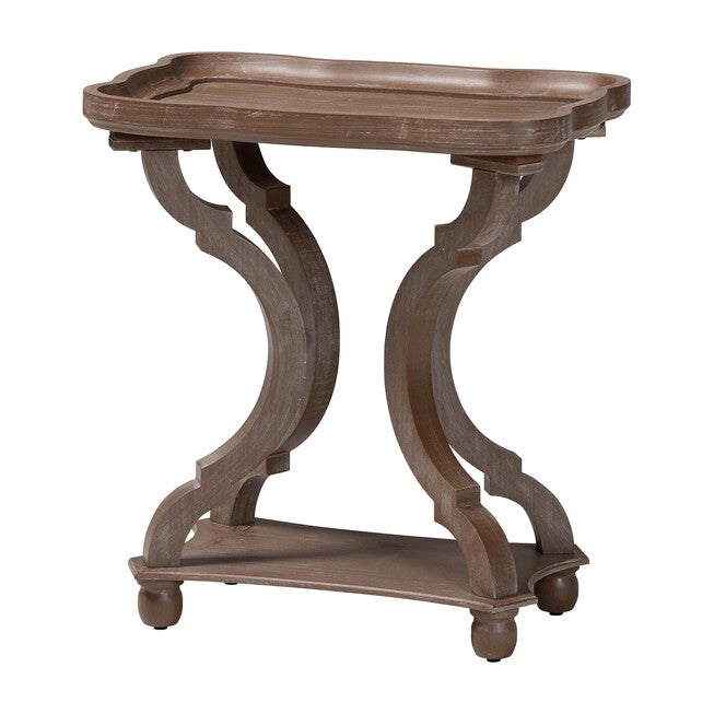 Yannick French Country Antique Brown Wood End Table, ANTIQUE BROWN, alternate image number 1