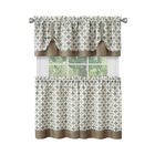 Callie Window Curtain Tier Pair and Valance Set - 58x24, TAUPE SILVER, hi-res image number null