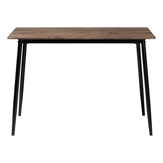 Dalair Industrial Rustic Brown Wood and Metal Dining Table, DARK BROWN, alternate image number 2