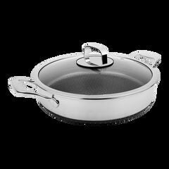LIVWELL DiamondClad™ 5 Quart Hybrid Nonstick Stainless Steel Saute Pan and Lid, Dishwasher Safe, PFO