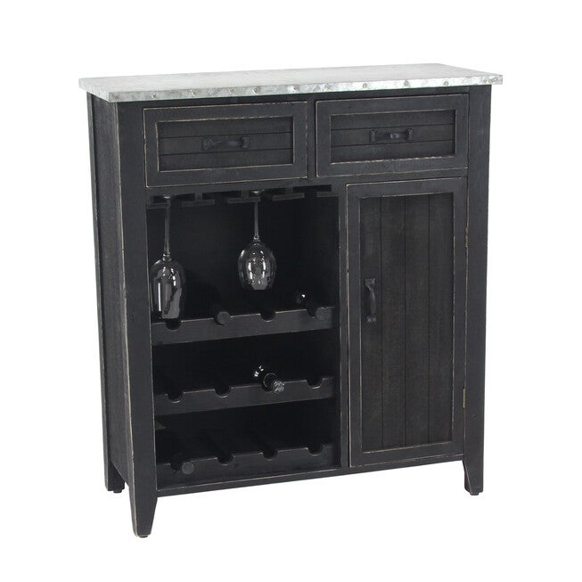 Black Farmhouse Wood Wine Storage, 36 x 32, WHITE, hi-res image number null
