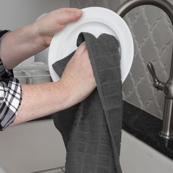 Terry Kitchen Towels And Dish Cloths, Set Of 6, , alternate image number null