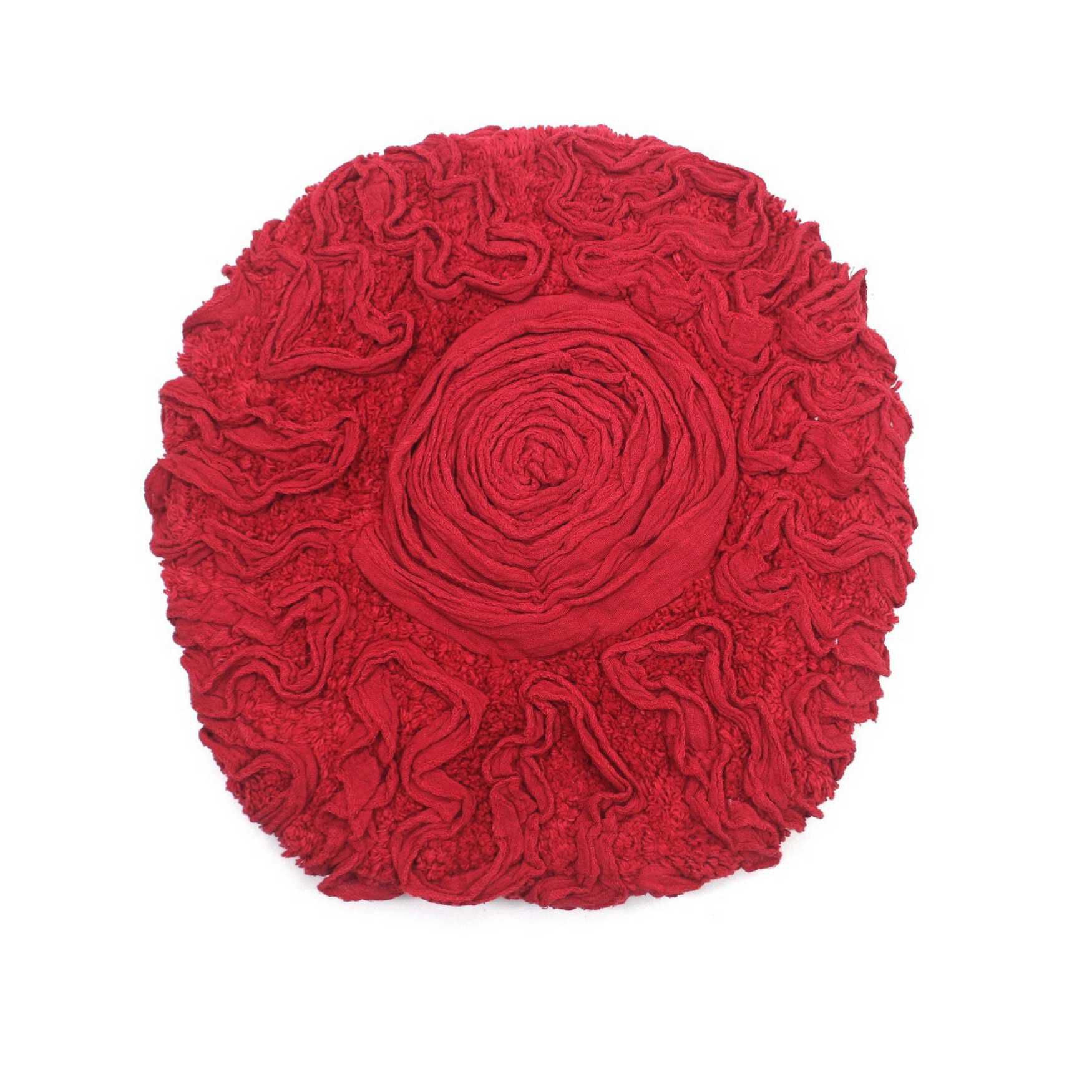 Bell Flower Bath Rug Collection, RED, hi-res image number 0