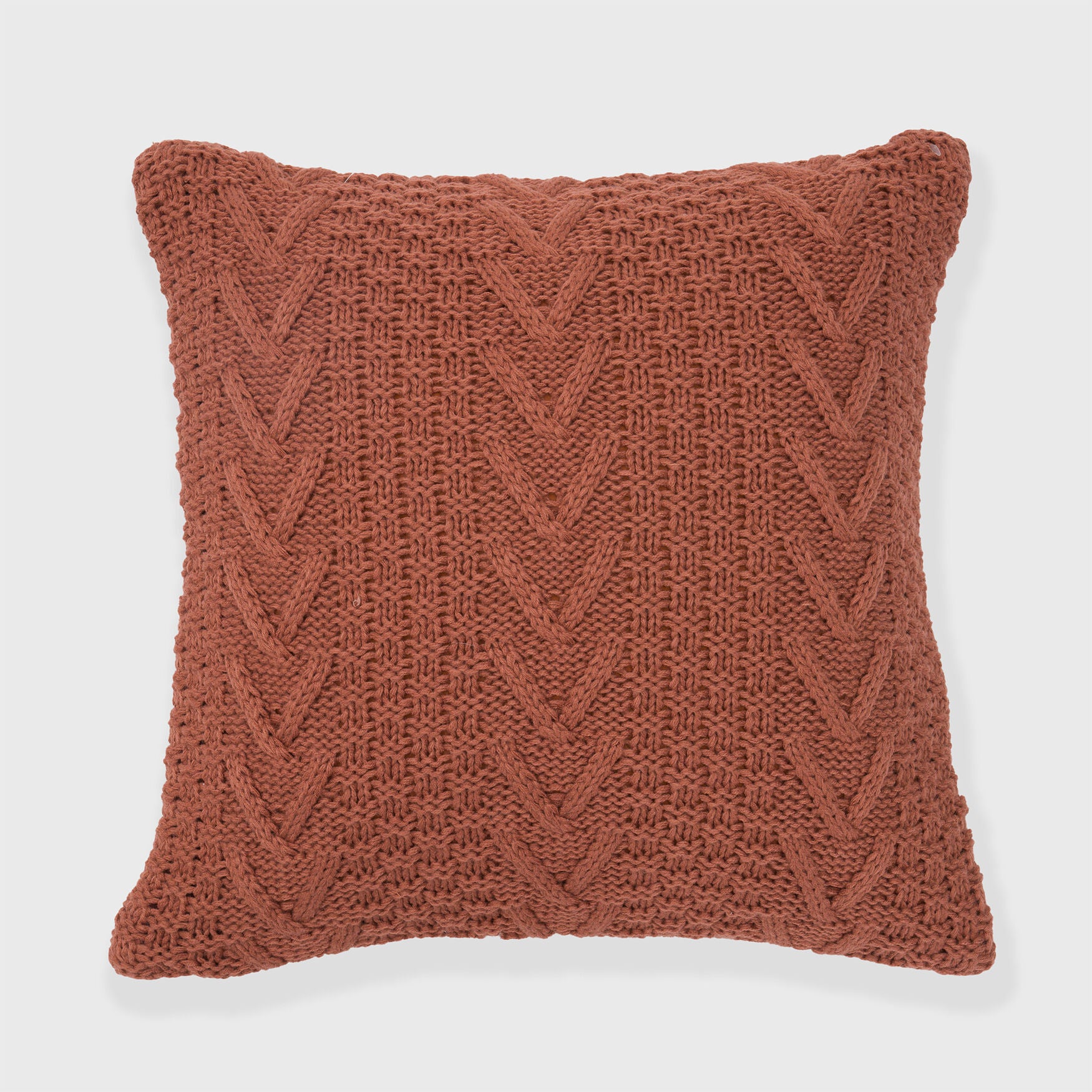 Chunkey Sweater Knit Pillow, COPPER BROWN, hi-res image number 0