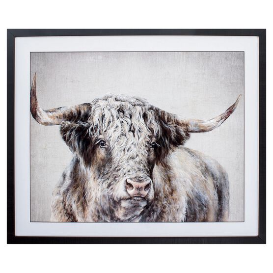 Grand Kyloe Bull Framed Wall Décor, NEUTRAL, hi-res image number null