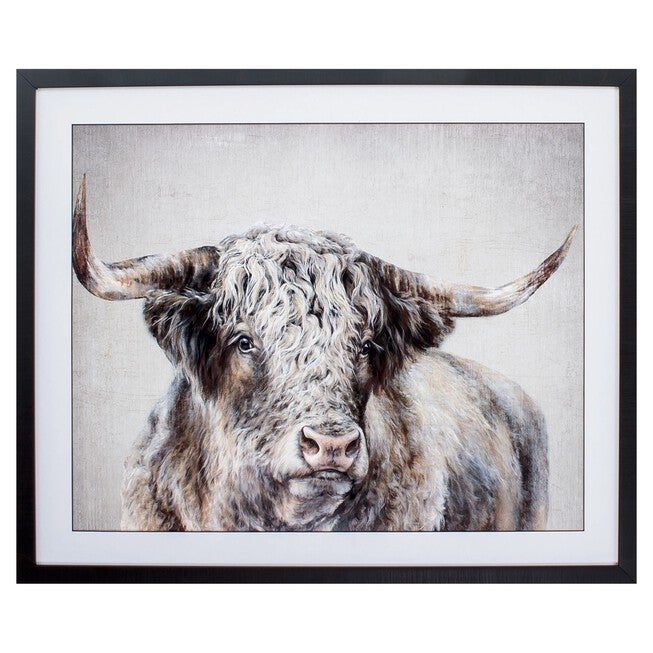 Grand Kyloe Bull Framed Wall Décor, NEUTRAL, hi-res image number 0
