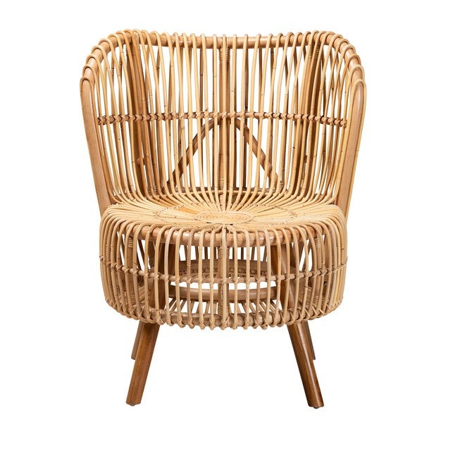 Nagoya Modern Bohemian Natural Rattan Wide Seat Lounge Chair, , on-hover image number 1
