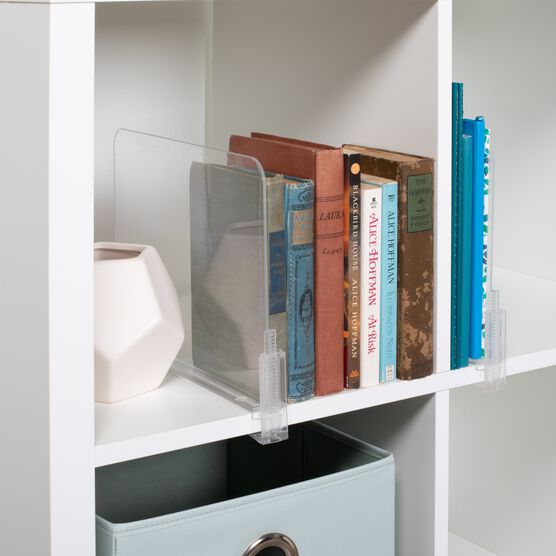 Acrylic Closet Shelf Divider And Separator For Storage And Organization In Bedroom, Bathroom, Kitchen And Office Shelve, Set Of 2, , alternate image number null