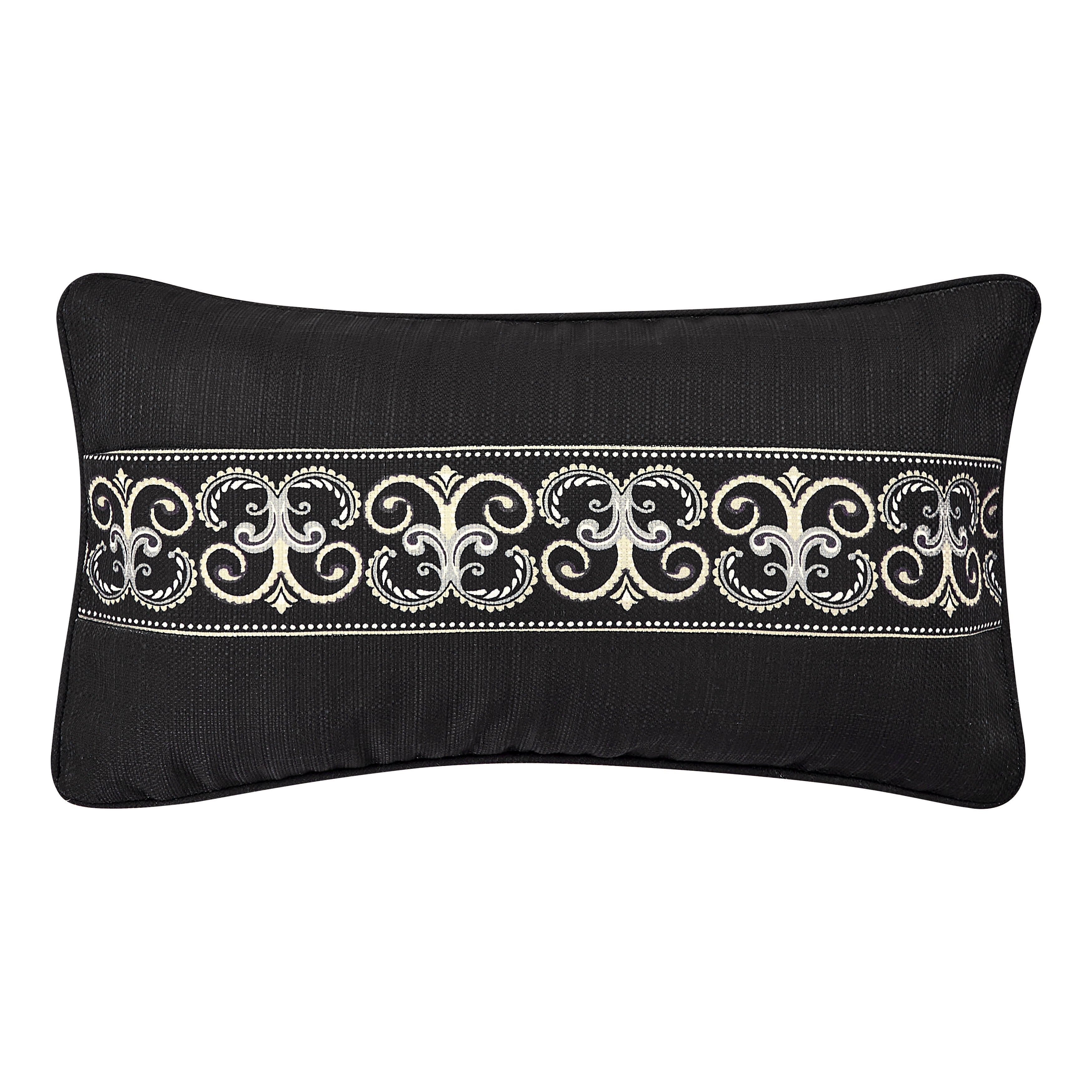 Messina Boudoir Decorative Throw Pillow, BLACK, hi-res image number null