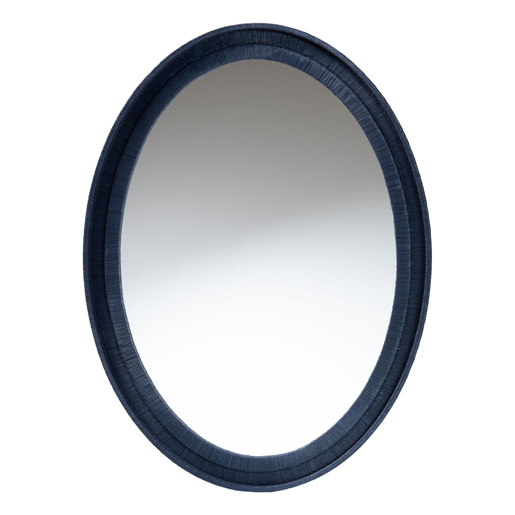 Lailan Oval Woven Grasscloth Mirror, NAVY, alternate image number 2