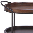Brown Pine and Metal Traditional Bar Cart, 30x25x16, , alternate image number null