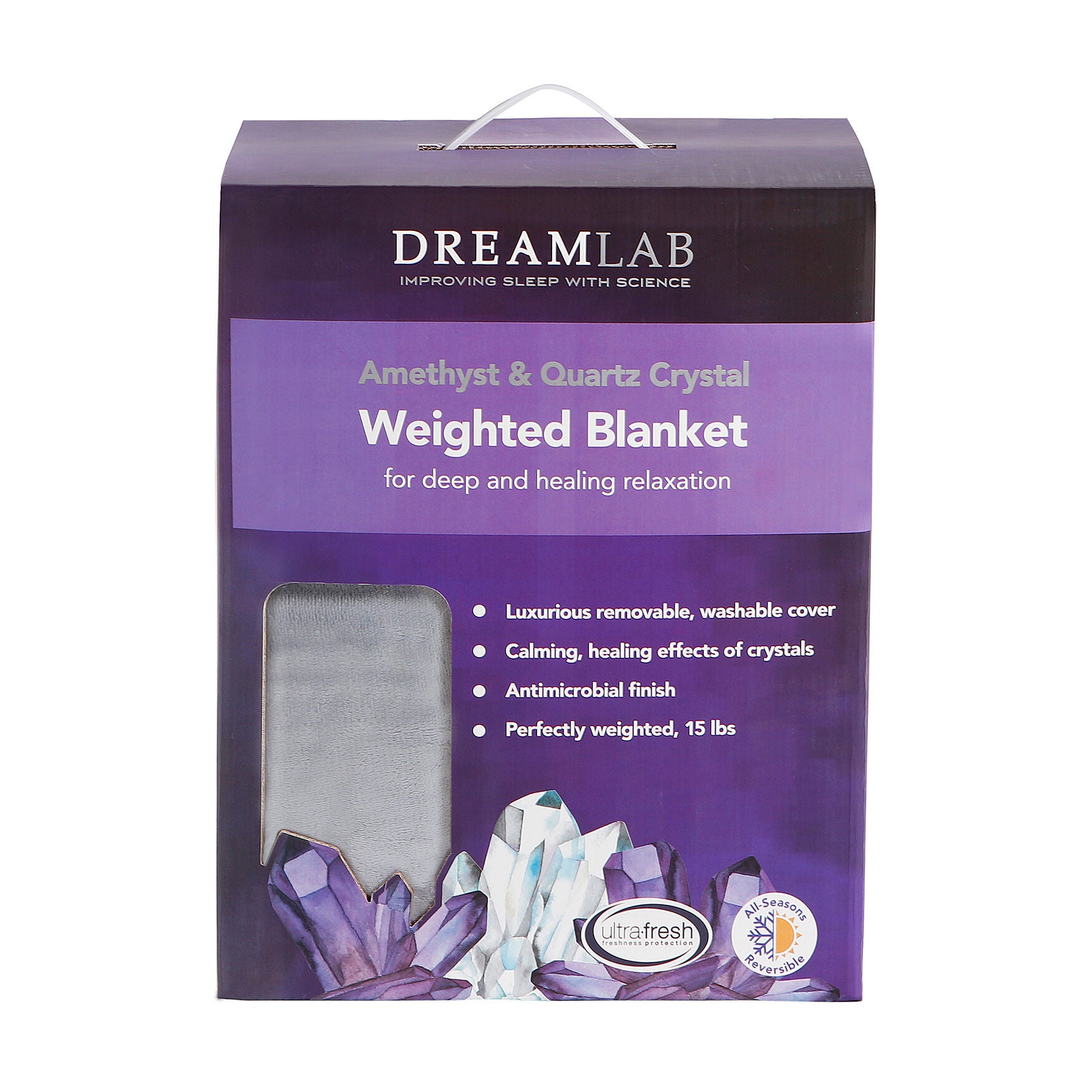 Crystal 15Lb Reversible Cooling Weighted 48X72 Blanket With Removable Cover Weighted Blanket & Cover, , alternate image number 14