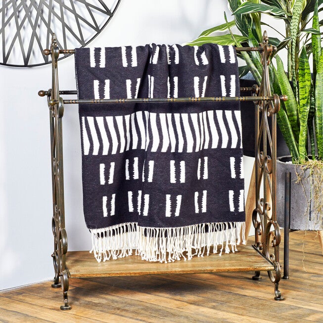 Black Vintage Metal Towel Rack, 41 x 28, , alternate image number 7