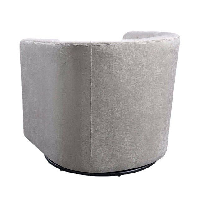 Kappa Velvet Upholstered Swivel Accent Chair, Taupe, , alternate image number 3