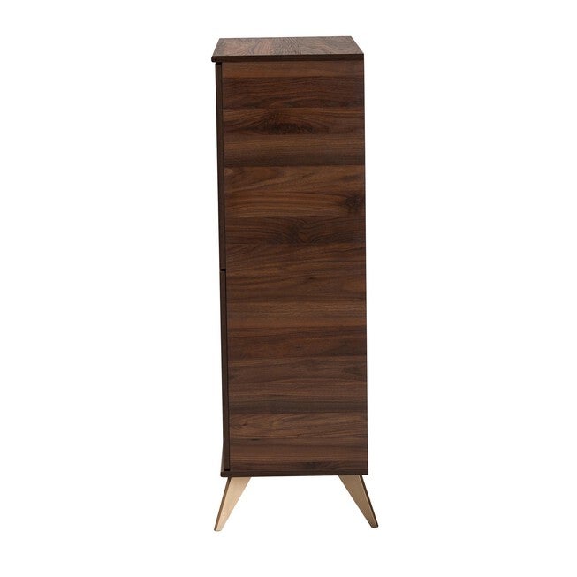 Graceland Mid-Century Modern Transitional Walnut Brown Finished Wood Shoe Cabinet, , alternate image number 3