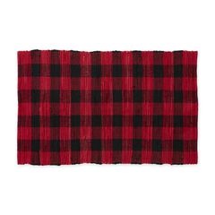 Red & Black Buffalo Check Rag Rug 26X40